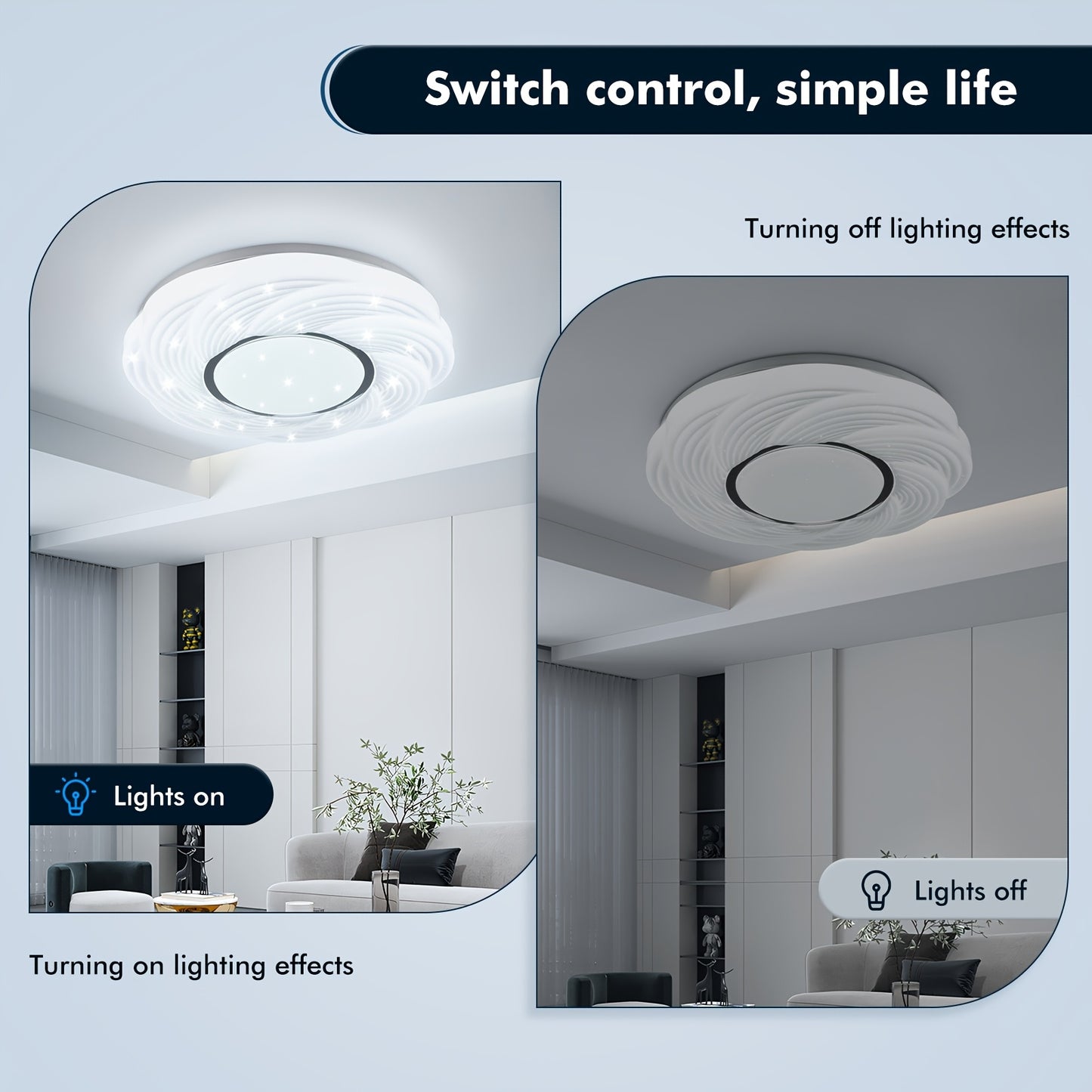 1Pack Schicker LED-Lampe Deckenleuchte Moderner Kronleuchter Wohnzimmer Schlafzimmer Hängeleuchte Moderne LED-Deckenleiste für Wohnzimmer, Schlafzimmer, Küche, Flur 6500K