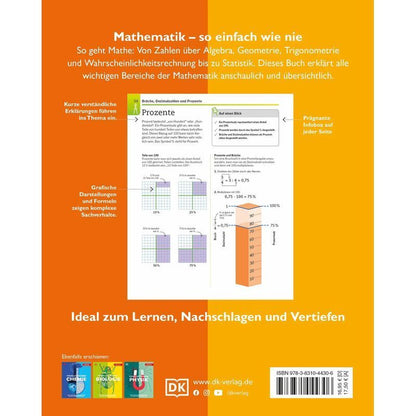 Visuelles Wissen. Mathematik - Taschenbuch - Der anschauliche Einstieg in alle Themenbereiche. Schulbegleitend für Schüler innen ab 12 Jahren bis zum Abschluss - DK Verlag - Visuelles Wissen - 288 S. - Deutsch - 2022 - Dorling Kindersley Verlag - EAN 9783