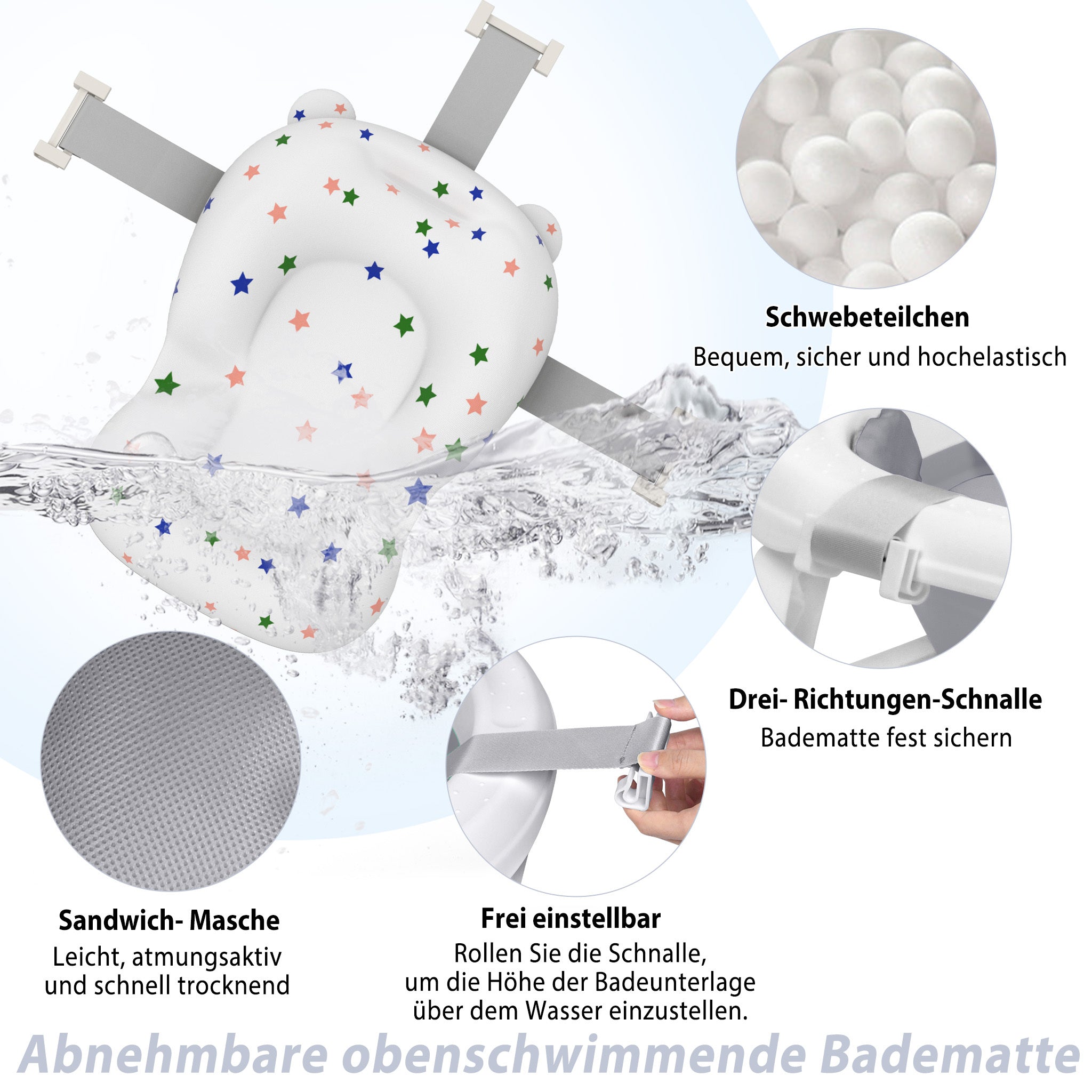 Faltbare Baby-Badewanne, rutschfest für Badezimmer und Haushalt – Detailansicht 8