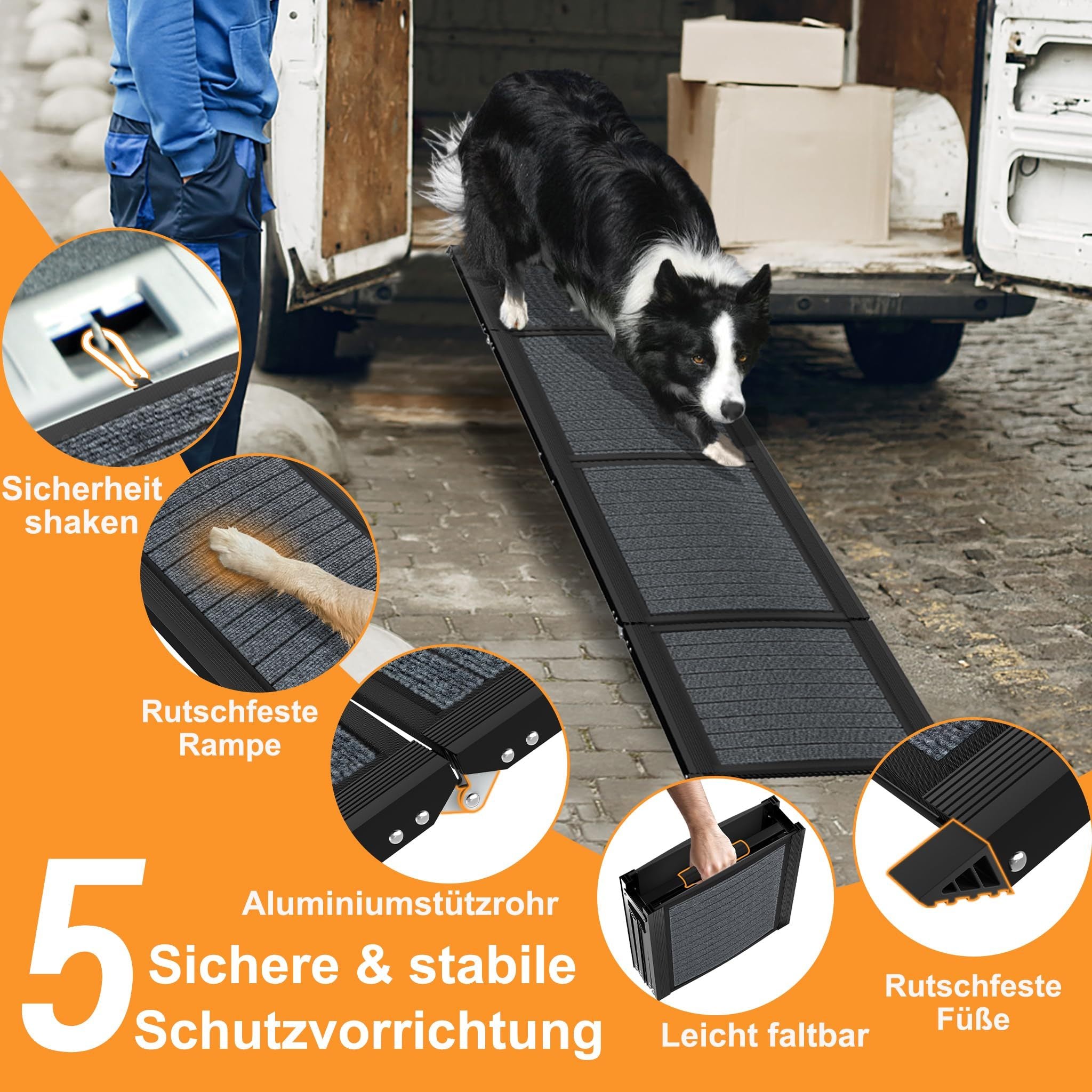 Faltbare Hunde Rampe, 157Cm für Haustiere und Zuhause – Detailansicht 6