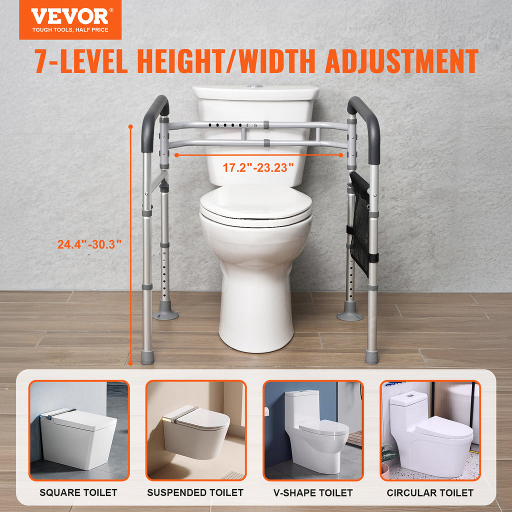 Faltbare Toiletten-Sicherheitsleiste, Aluminium für Alltag und Senioren – Detailansicht 2