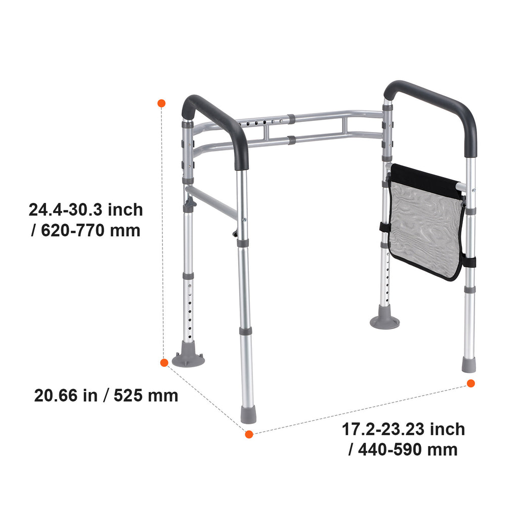 Faltbare Toiletten-Sicherheitsleiste, Aluminium für Senioren – Detailansicht 4