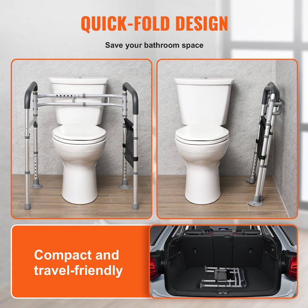 Faltbare Toiletten-Sicherheitsleiste, Aluminium für Senioren – Detailansicht 7