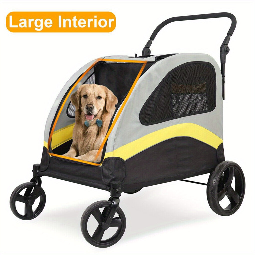 faltbarer Hunde-Kinderwagen, verstellbarer Griff für Camping und Reisen – Hauptansicht