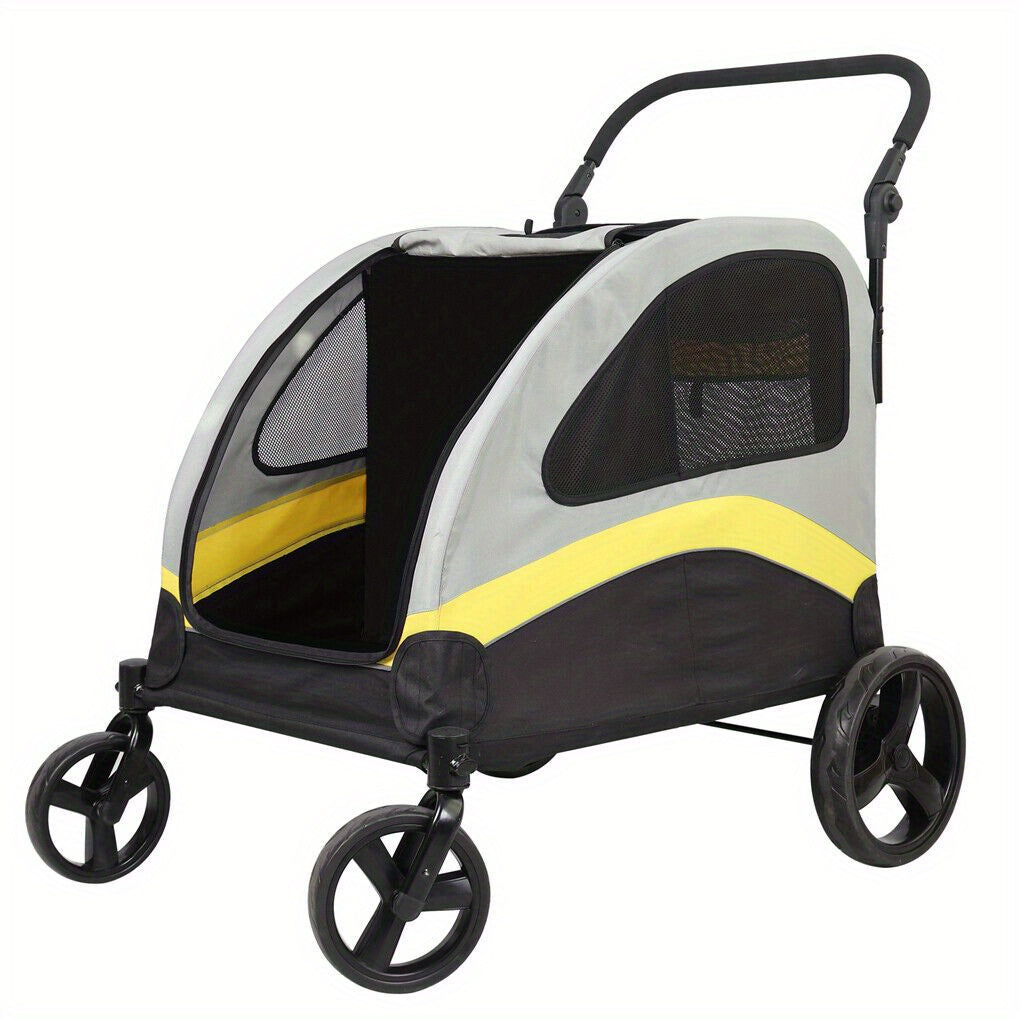 faltbarer Hunde-Kinderwagen, verstellbarer Griff für Camping und Reisen – Detailansicht 9