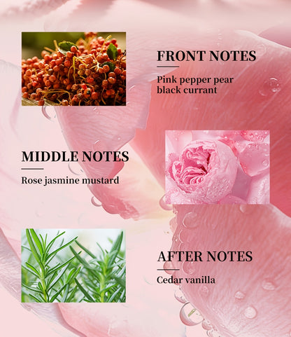 LASTAR Paris Forever Love Parfüm 1,86 oz, Romantischer Blumenduft mit Rose, Jasmin, Vanille & Patchouli, Sanfter & Frischer Duft, Langanhaltend, Elegante rosa Glasflasche mit goldenem Deckel, Perfektes Party-/Urlaubsgeschenk für Frauen