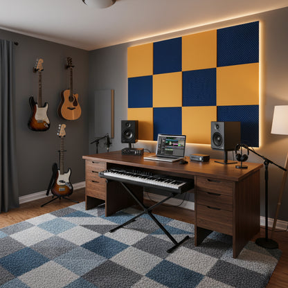50x50 cm Schallschutz-Schaumstoff-Akustikwandpaneel für Aufnahmestudios, Podcasts, Gaming-Räume, Wellenschwamm-Paneele, verschiedene Farben, 2 cm Dicke