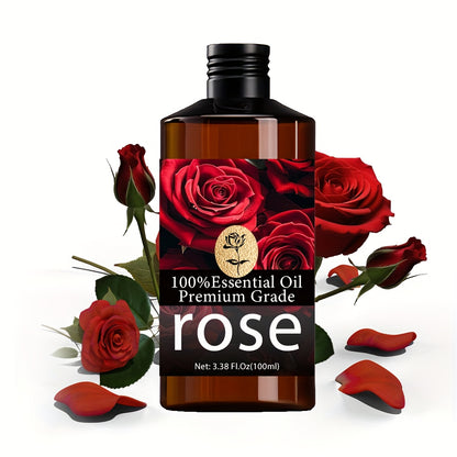 100 % reines ätherisches Rosenöl, geeignet für Haut-, Haar-, Nagel- & Badepflege – extrem gereinigtes feuchtigkeitsspendendes Öl mit langanhaltendem Rosenduft, Feuchtigkeitsspender bei Trockenheit, Massageöl für alle Hauttypen