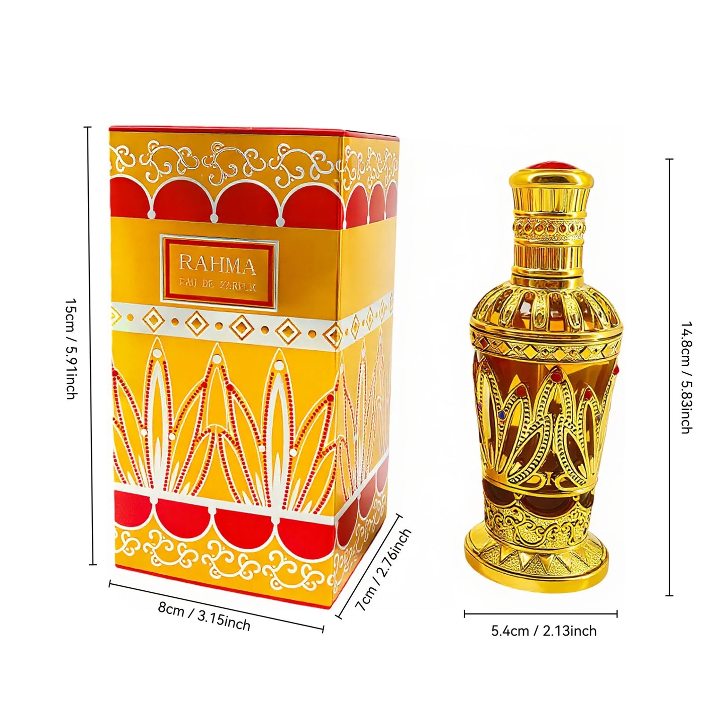 Dieses Unisex-Parfüm, entworfen im arabischen Vase-Stil, kombiniert Zitronen, Lavendel, Moschus- und holzige Noten für einen langanhaltenden Duft. Ideal für Dates, Partys und andere Anlässe, ist es auch ein einzigartiges Geschenk für die Feiertage.