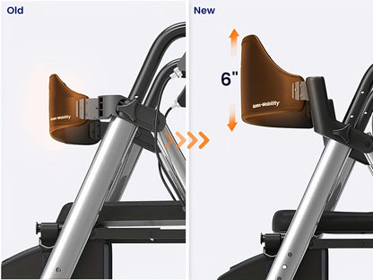 Geschenke für Senioren, faltbarer Aluminium-Rollator, 20,32 cm Geländeräder, ergonomischer Sitz & Rückenlehne, doppelt höhenverstellbar, 136,08 kg Tragkraft
