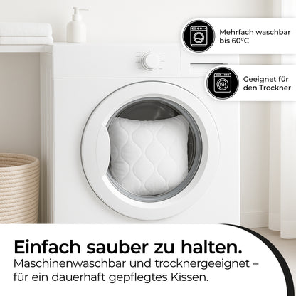 4er-Set Kopfkissen bzw. 4 Stück – Ideal als Bett- und Dekokissen – mit Reiß verschluss für Füllung – Perfekt als Sofakissen oder Zierkissen für Couch und Sofa – Waschbar bis 60 °C - Unsere Größen: 40x40 || 40x60 || 40x80 || 45x45 || 50x50 || 60x60 || 80x8