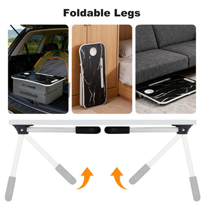 Betttisch Laptop Ständer Bett-Schreibtischständer mit klappbaren Beinen und Becherhalter Notebook-Ständer Computer-Laptop-Ablage für Sofa-Bett
