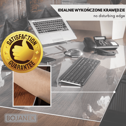 PVC Tischschutzmatte 2mm - 90cm Breite - Transparente Weiche Glas-Tischdecke Kratz- und Wasserfest, Leicht zu Reinigende Arbeitsplattenabdeckung, Langlebige Tischfolie für Küche, Esszimmer, Restaurant, Büro und Zuhause - 90x90cm, 90x100cm, 90x110cm, 90x12