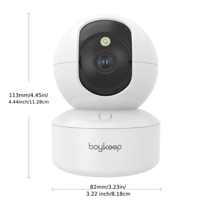 1 Stk. Boykeep 5G/2.4Ghz WLAN Smart Kamera, High-Definition Innenraum Sicherheitsmonitor, Spezielle Sicherheitskamera für Haustiere, 360° Panorama Überwachungsvideo, Nachtsicht, Zwei-Wege-Anrufe, Cloud-Speicher