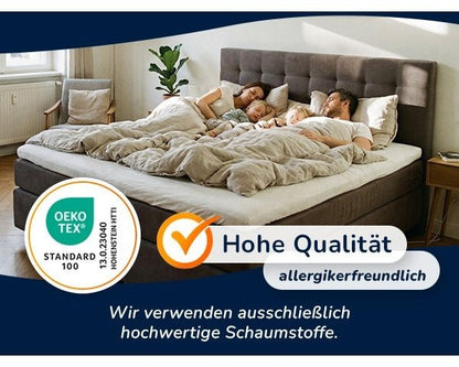 Matratzenauflage & Universelle Schaumstoffplatte (2-15 cm Höhe) – 40/60/80/90/140/160x200 cm & weitere Größen – Polsterschaum für DIY, Betten, Sitzbank, Wohnmobil & Garten – Formstabil & Atmungsaktiv – Made in Germany