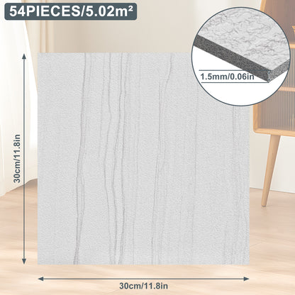 5 Quadratmeter von 54 Stück 30x30cm PVC-Bodenbelag, Vinyl-Grundplatte, Holzmaserung Keramikfliesenboden, selbstklebender Imitationsholzmuster Boden