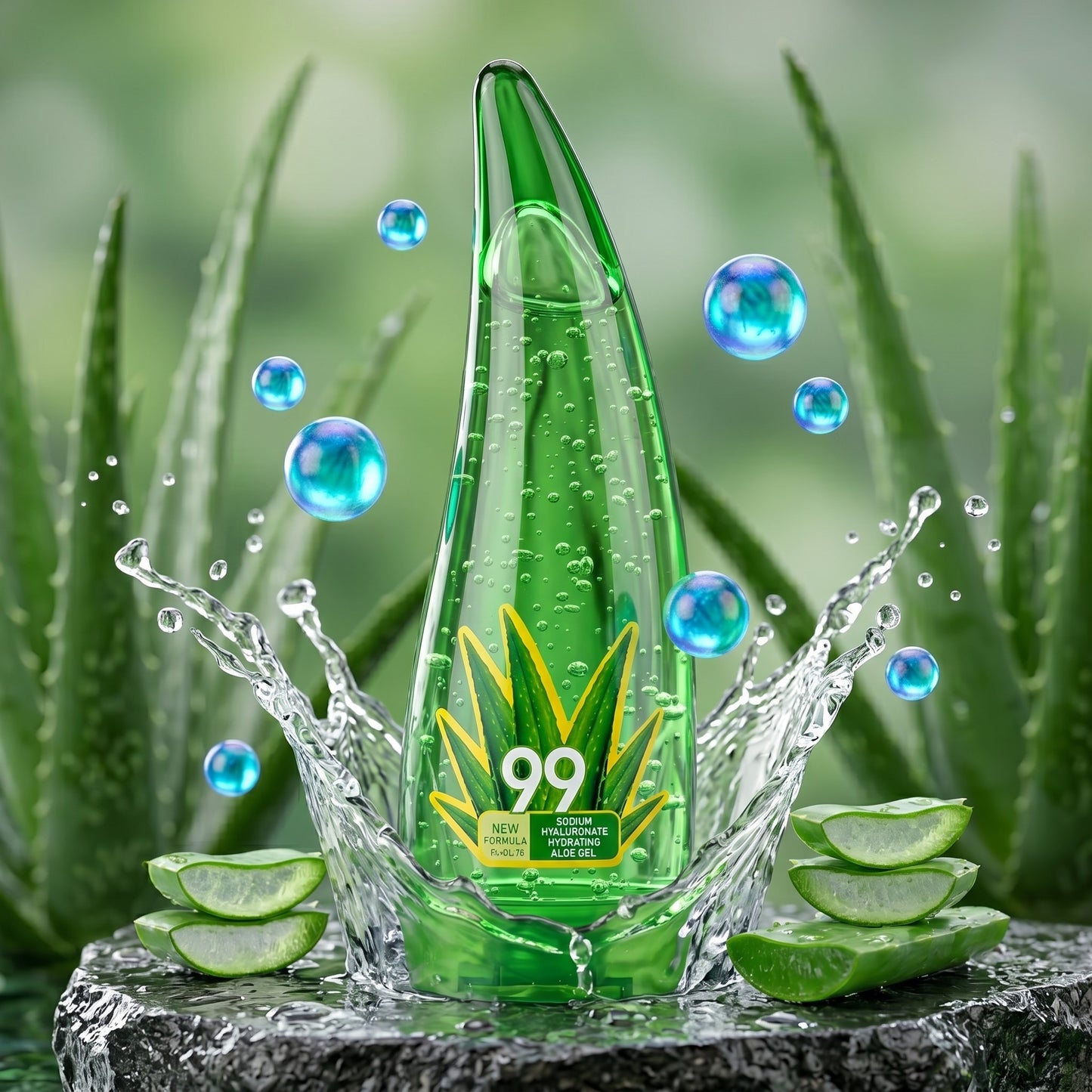 120g Aloe Vera Gel 99%, Tiefenwirksame & Beruhigende Hautpflege, Niedliche Blattförmige Flasche, Tägliche Gesichtscreme & Körperlotion