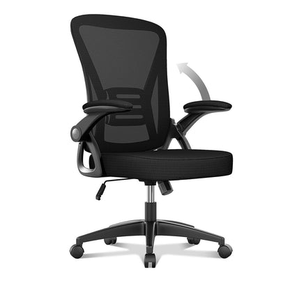 GartistGo Bürostuhl Ergonomischer Schreibtisch mit 90° Flip-up Armlehne Lendenwirbelstütze, höhenverstellbarer Stuhl, Executive Swivel Computer gepolsterte Sitzkissen für Haus/Büro