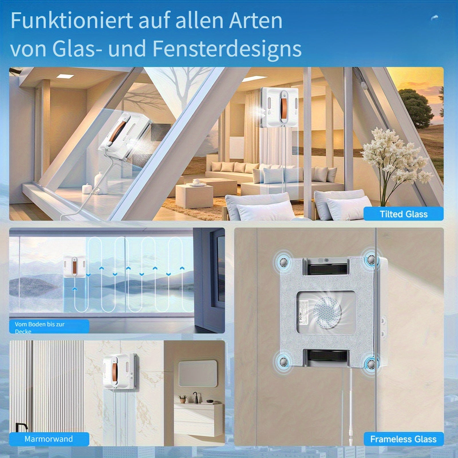 Fensterreinigungsroboter, 5KPa Starker Saugkraft für Alltag – Hauptansicht