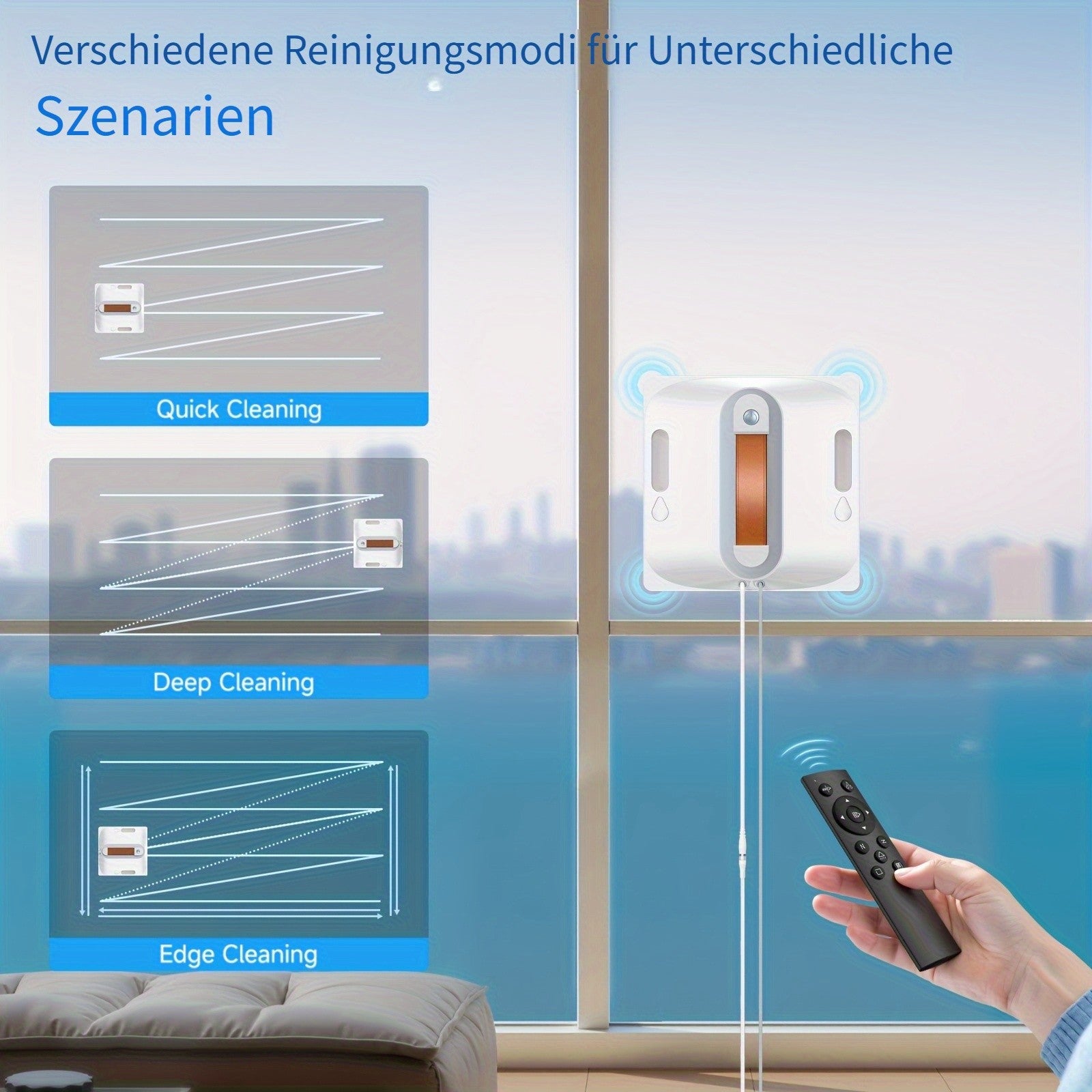Fensterreinigungsroboter, 5KPa Starker Saugkraft für Alltag – Detailansicht 18