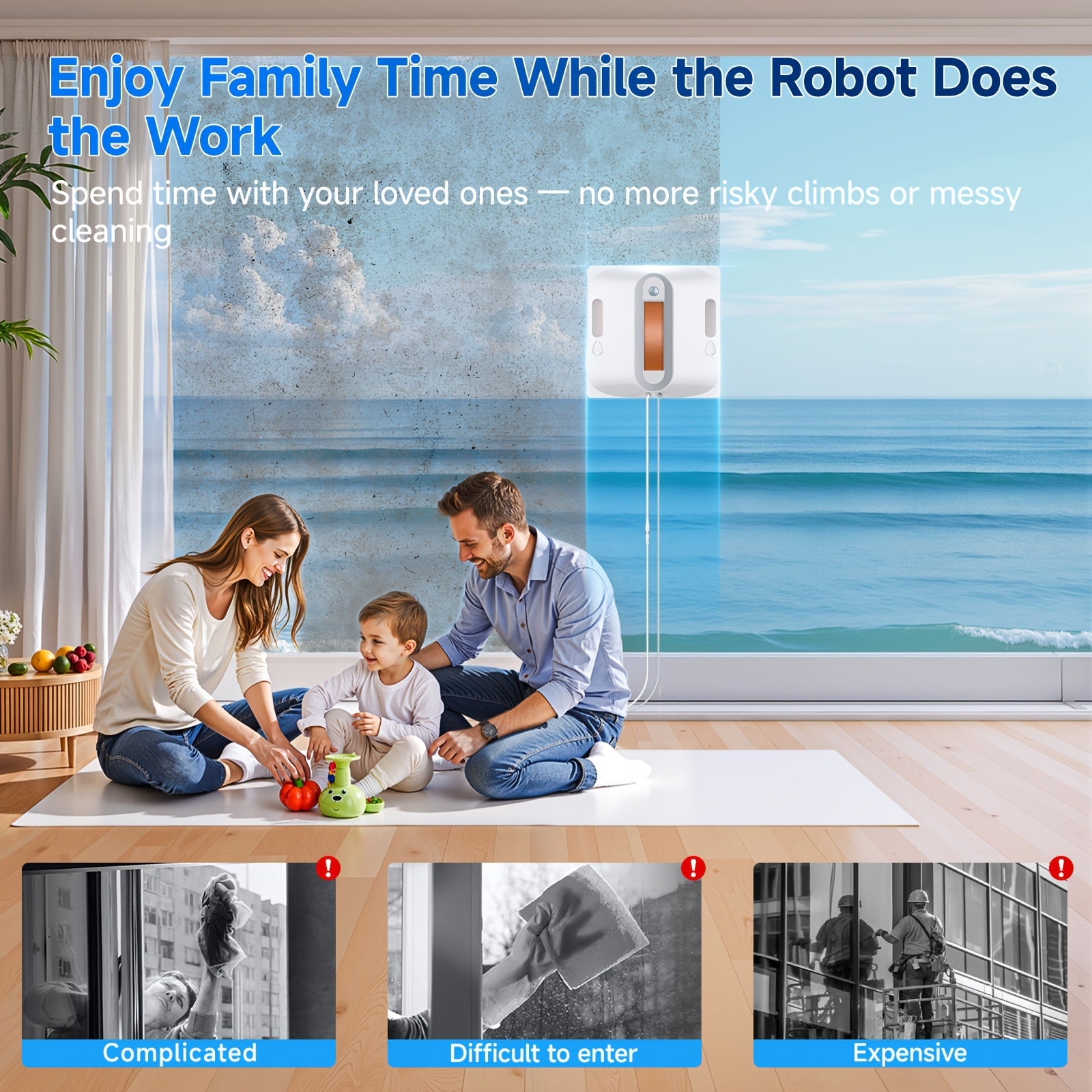 Fensterreinigungsroboter, Quadrat 201 für Alltag und Zuhause – Detailansicht 10