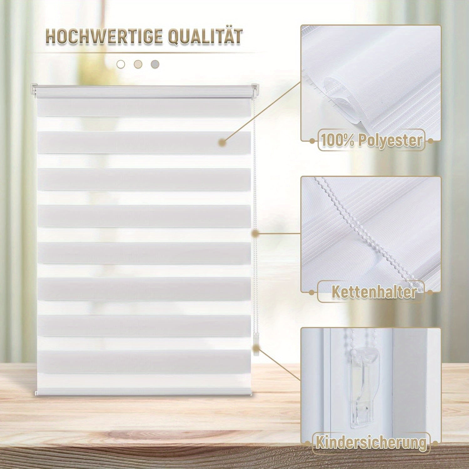 Fensterrollo, Weiß für Fenster – Detailansicht 2