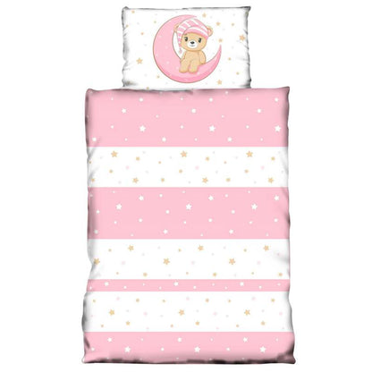 Kinder Baby Bettwäsche 100x135 cm Teddy Bären Sterne Jungen Mädchen Microfaser inkl. Kissenbezug 40x60 cm