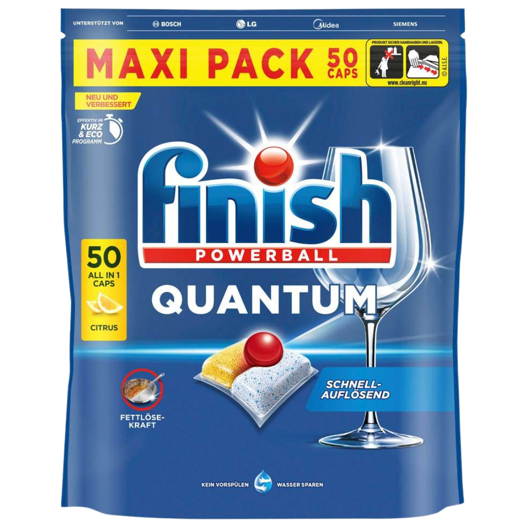 Finish Quantum Citrus Spülmaschinentabs für kraftvolle Reinigung und Alltag – Detailansicht 9