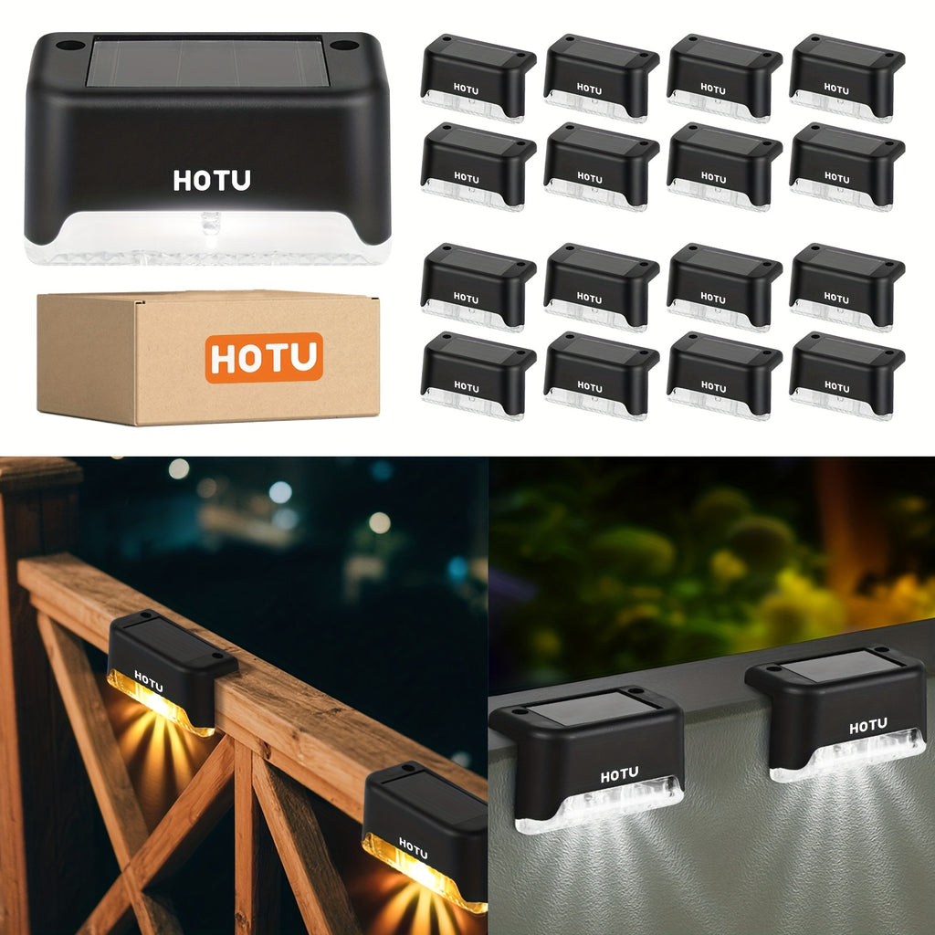 FITPOLO 16er-Pack Solar Stufenleuchten, LED-Beleuchtung für Garten und Terrasse – Hauptansicht
