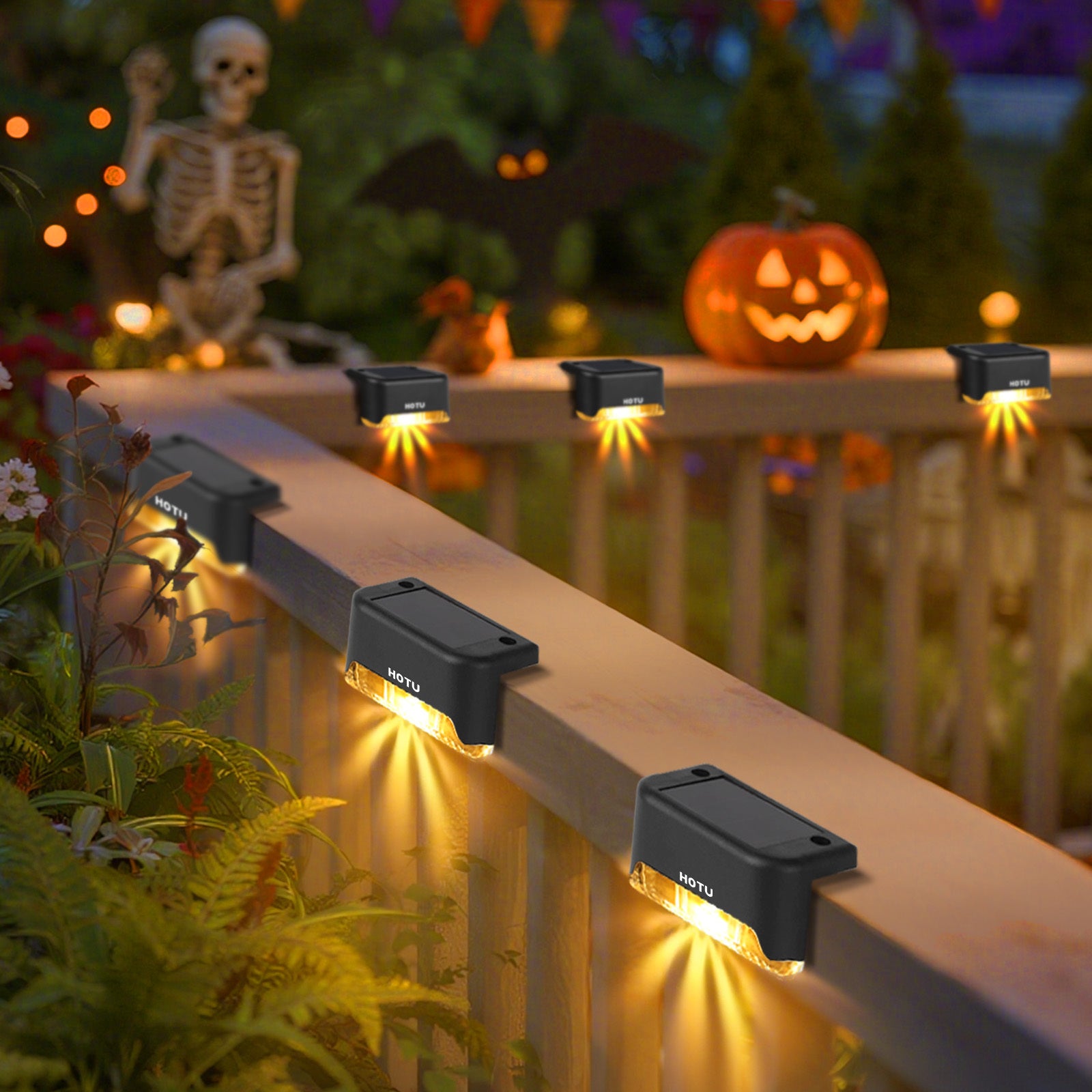 FITPOLO 16er-Pack Solar Stufenleuchten, LED-Beleuchtung für Garten und Terrasse – Detailansicht 5