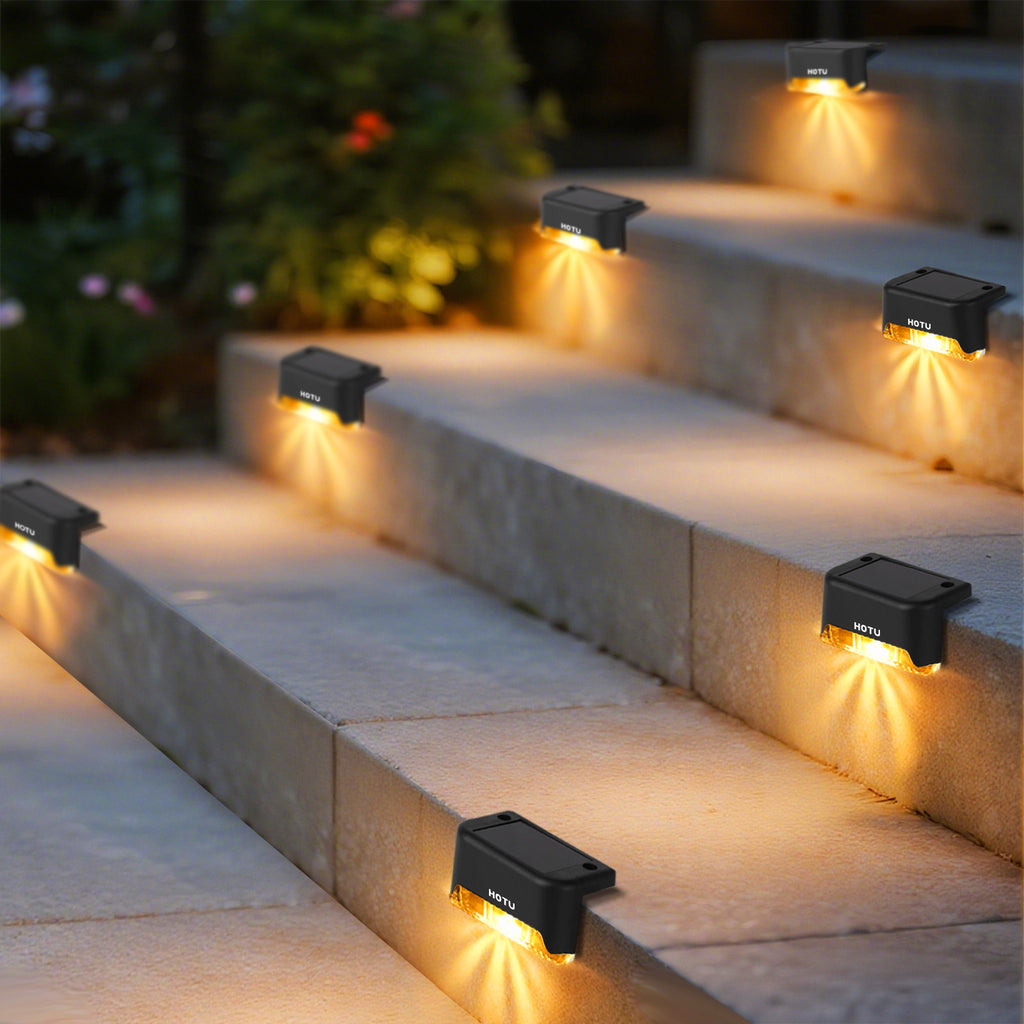 FITPOLO 16er-Pack Solar Stufenleuchten, LED-Beleuchtung für Garten und Terrasse – Detailansicht 7