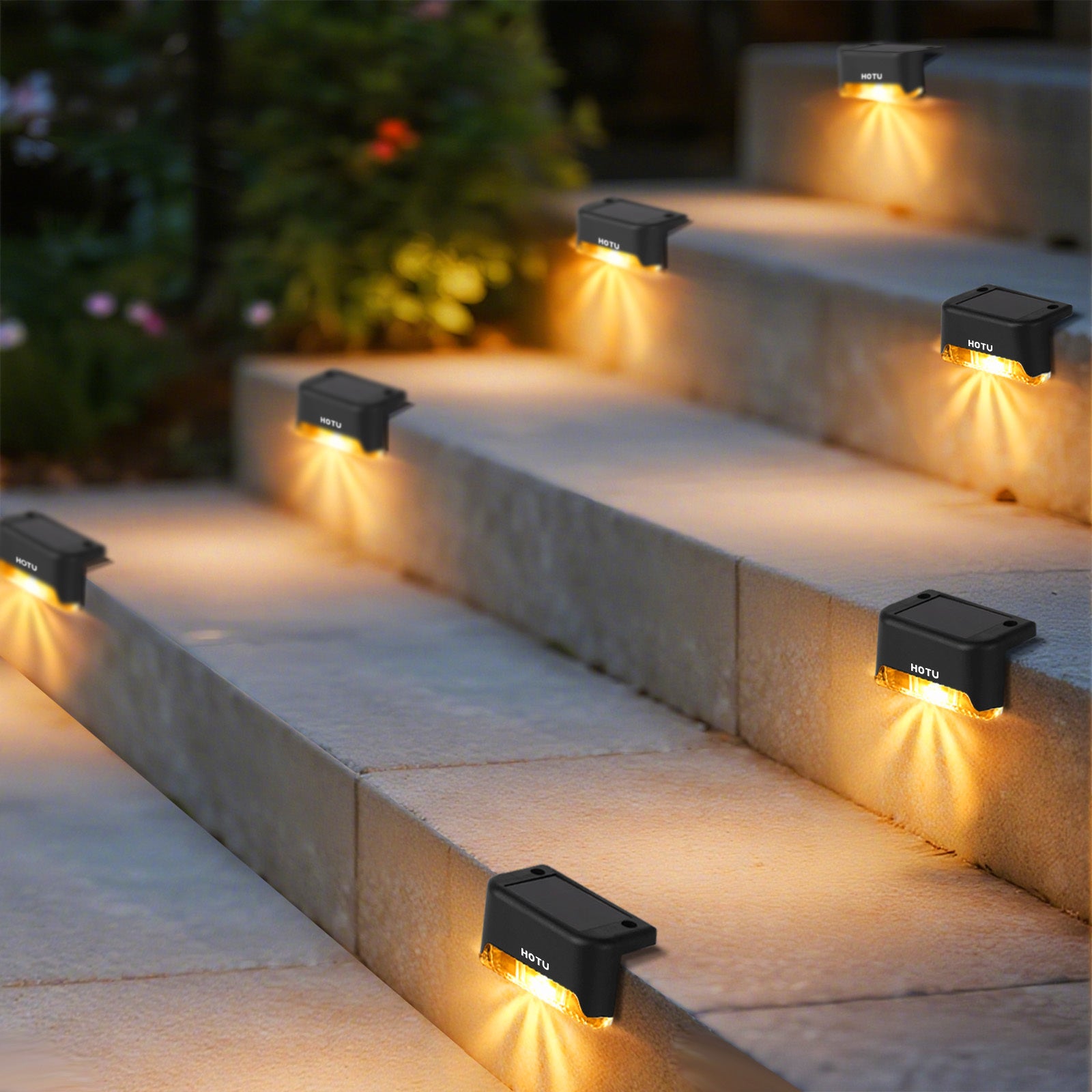 FITPOLO 16er-Pack Solar Stufenleuchten, LED-Beleuchtung für Garten und Terrasse – Detailansicht 7