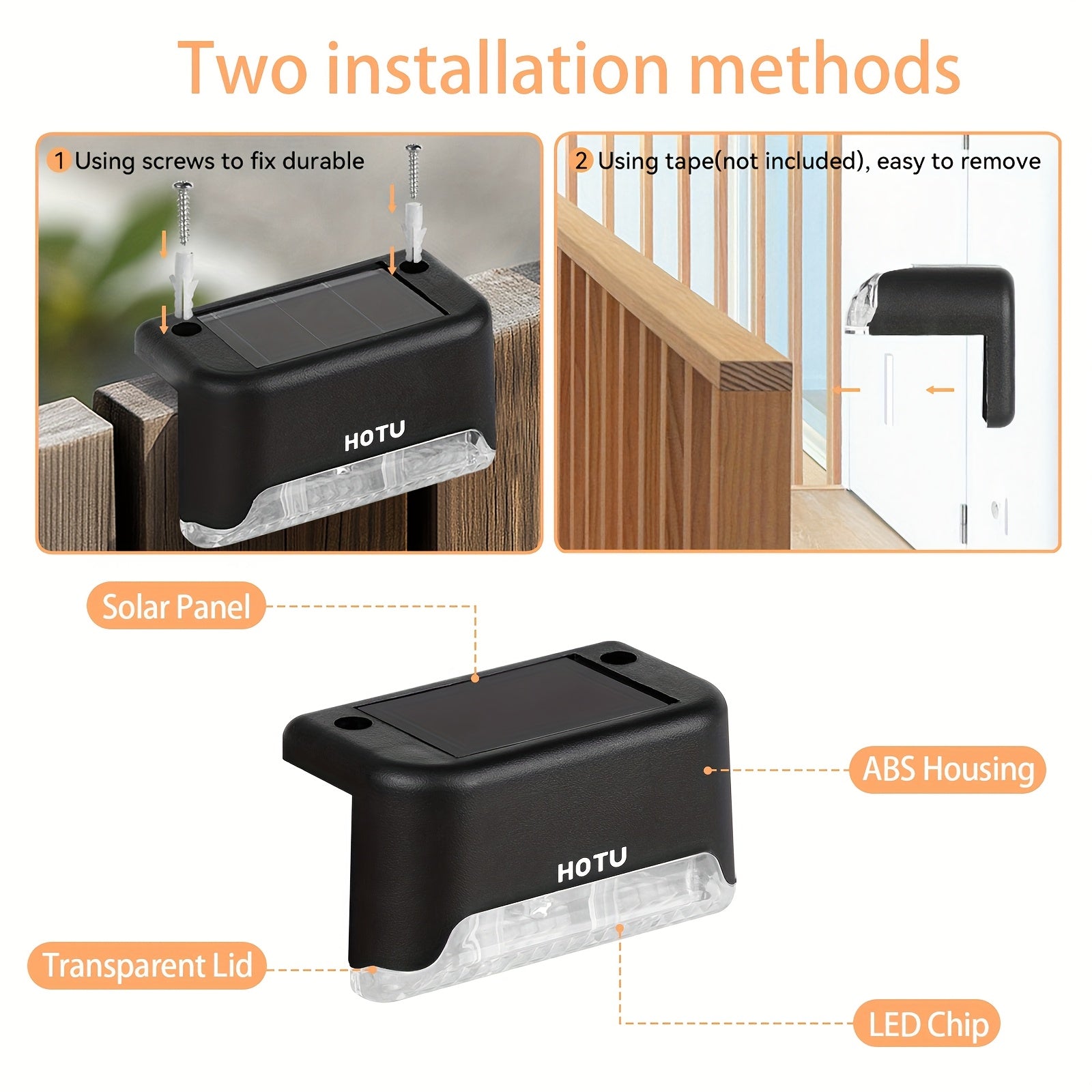 FITPOLO 16er-Pack Solar Stufenleuchten, LED-Beleuchtung für Garten und Terrasse – Detailansicht 11