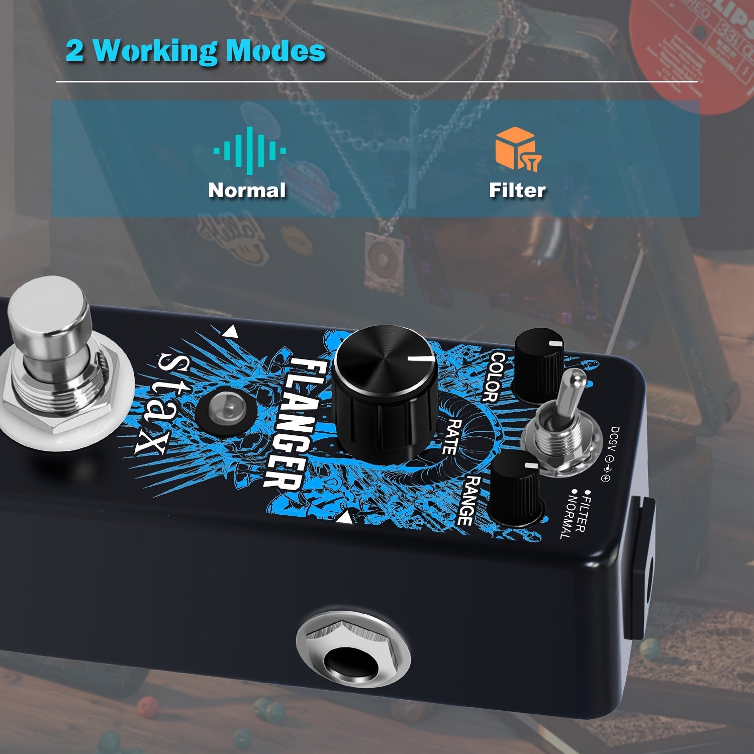 Flanger-Gitarreneffektpedal, Flanger-Pedal für Alltag und Zuhause – Detailansicht 2