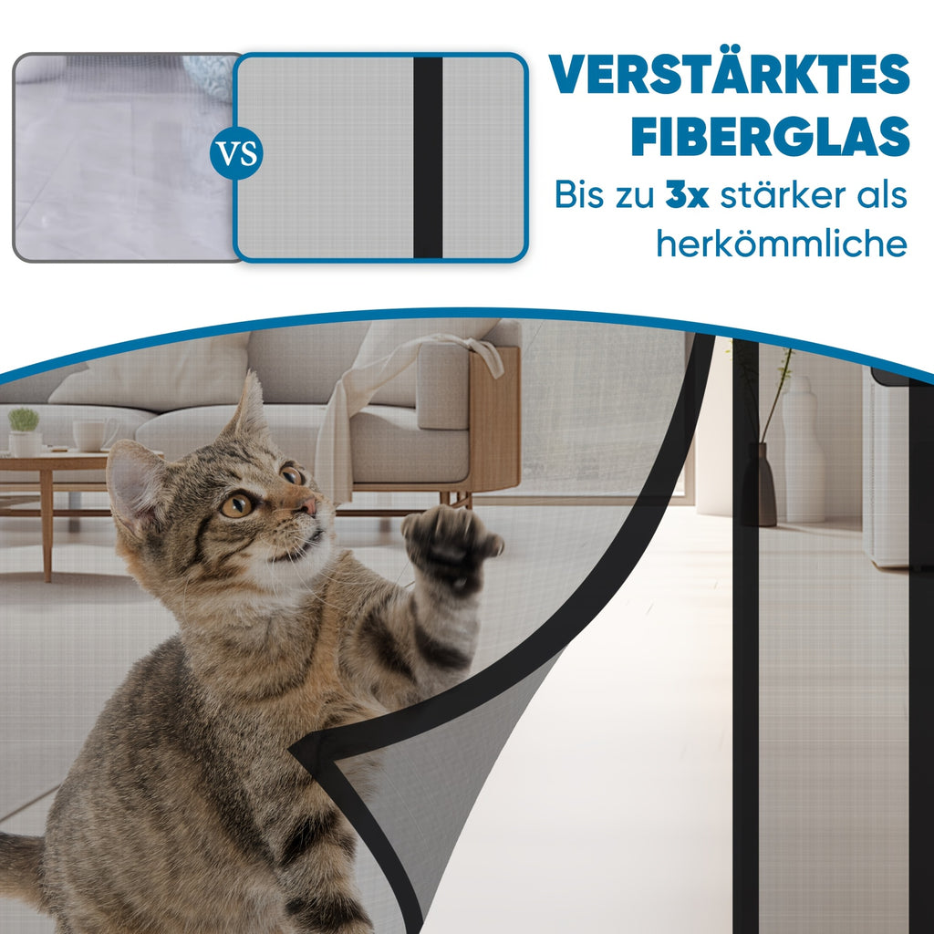 Fliegengitter-Türvorhang gegen Kratzer von Katzen für Garten und Terrasse – Detailansicht 8