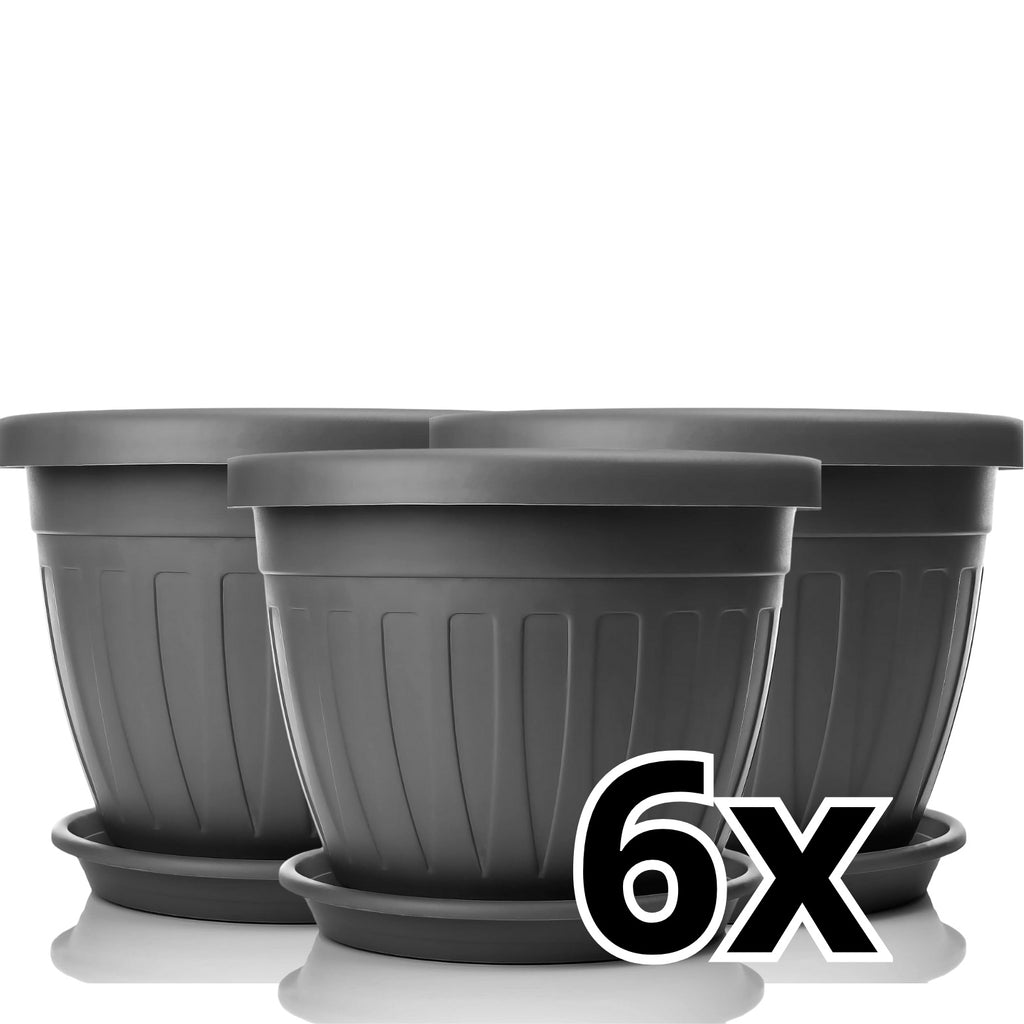 FLINKO 6x Blumentopf, 33 cm für Garten und Terrasse – Hauptansicht