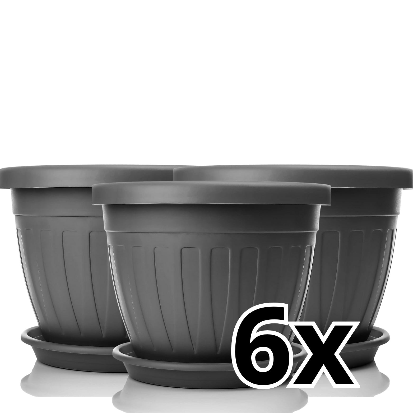 FLINKO 6x Blumentopf, 33 cm für Garten und Terrasse – Hauptansicht