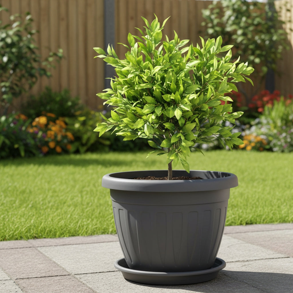 FLINKO 6x Blumentopf, 33 cm für Garten und Terrasse – Detailansicht 2