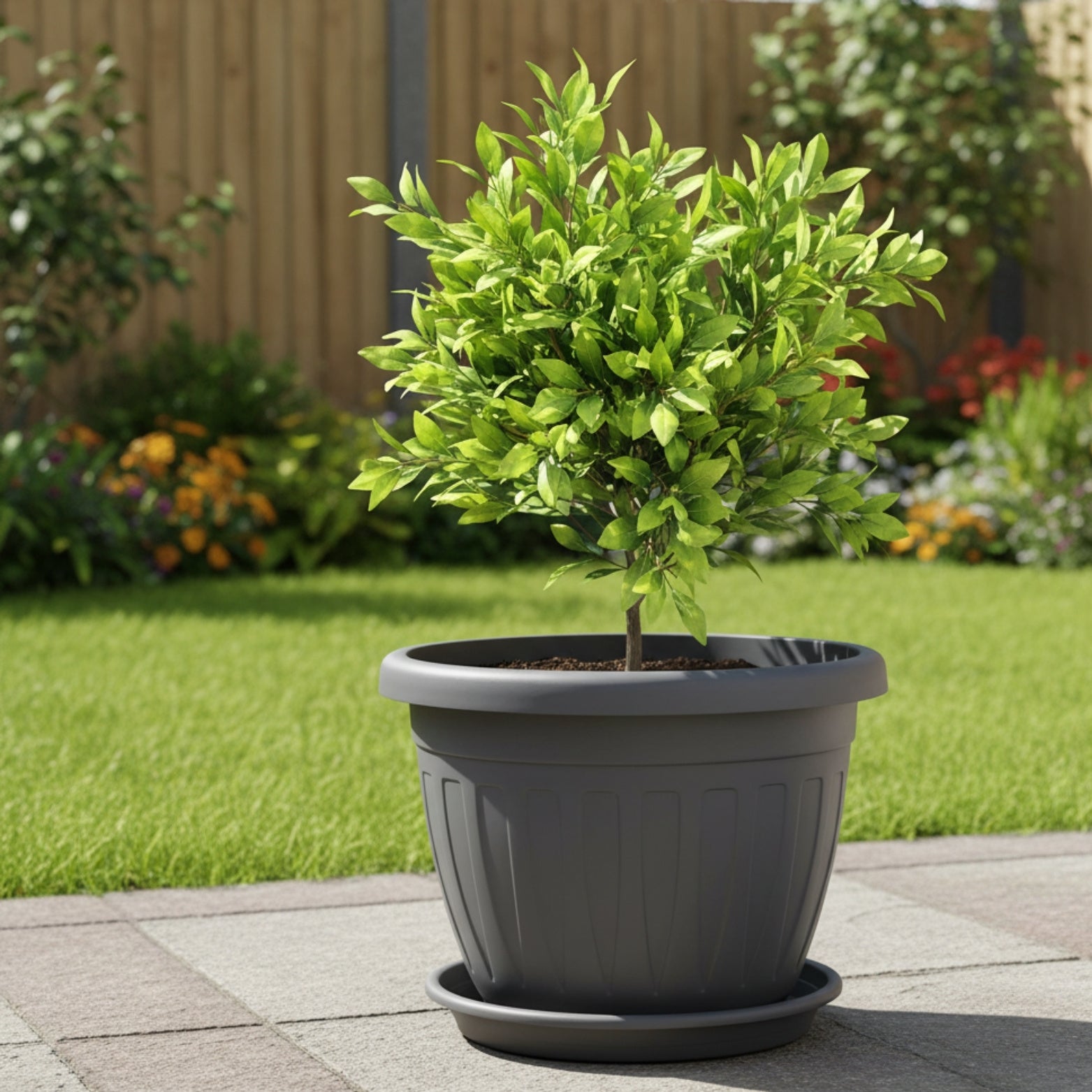 FLINKO 6x Blumentopf, 33 cm für Garten und Terrasse – Detailansicht 2
