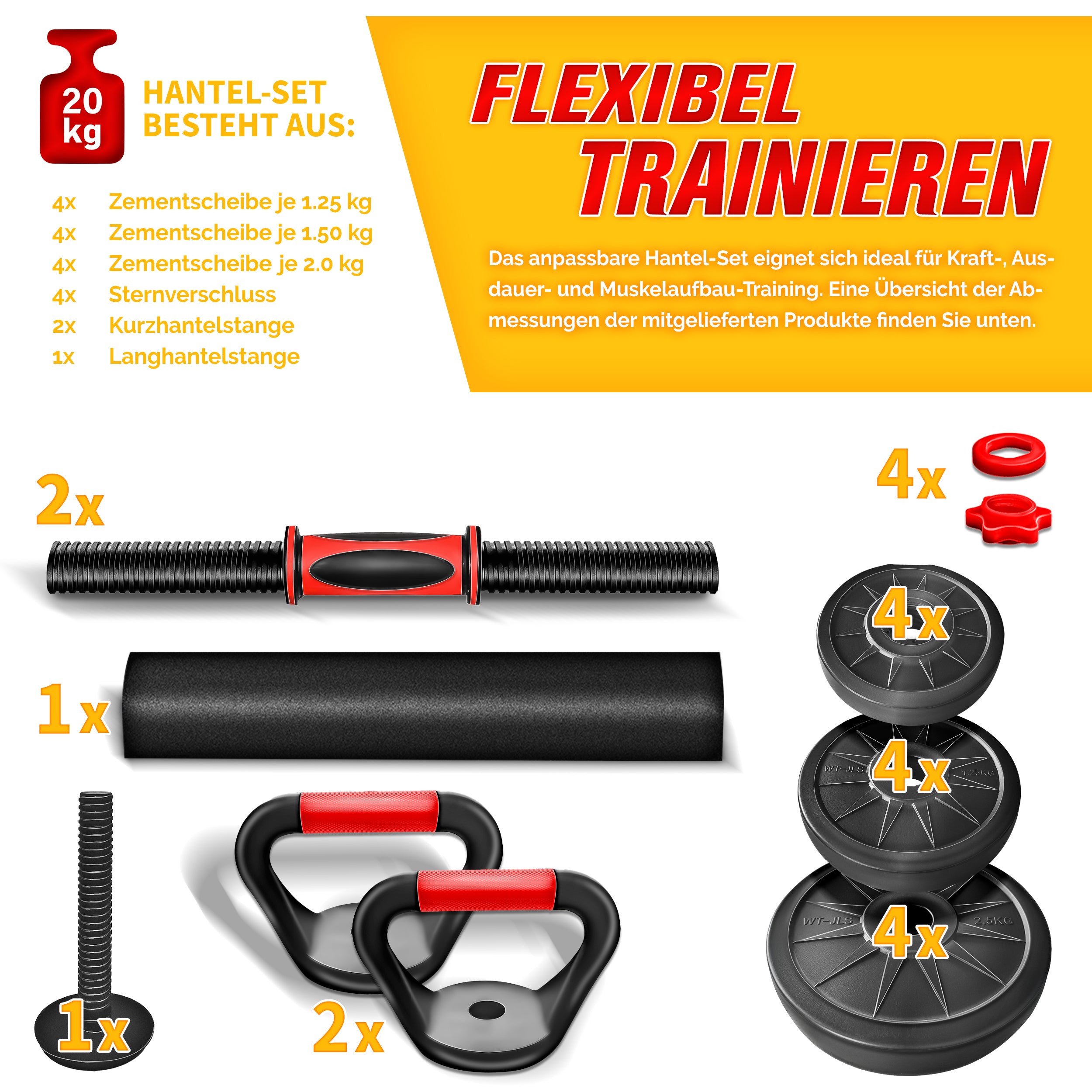 Freihantel-Sets, verstellbar für Alltag und Zuhause – Detailansicht 21
