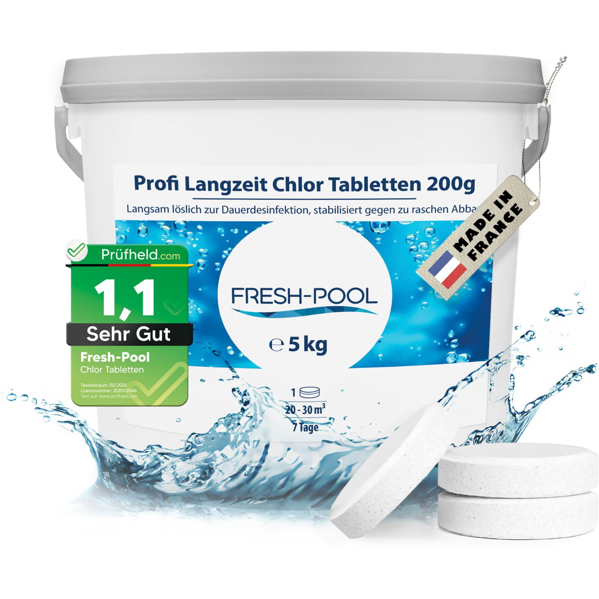 Fresh-Pool Profi Langzeit Chlor Tabletten, 200g für Pool und Alltag – Detailansicht 2