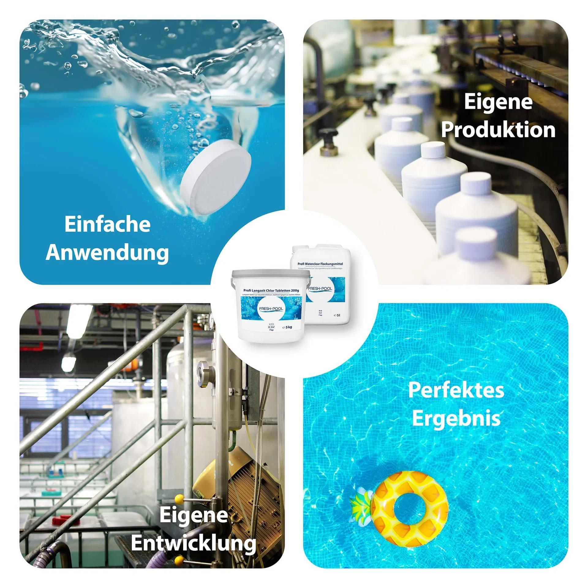 Fresh-Pool Profi Langzeit Chlor Tabletten, 200g für Pool und Alltag – Detailansicht 5
