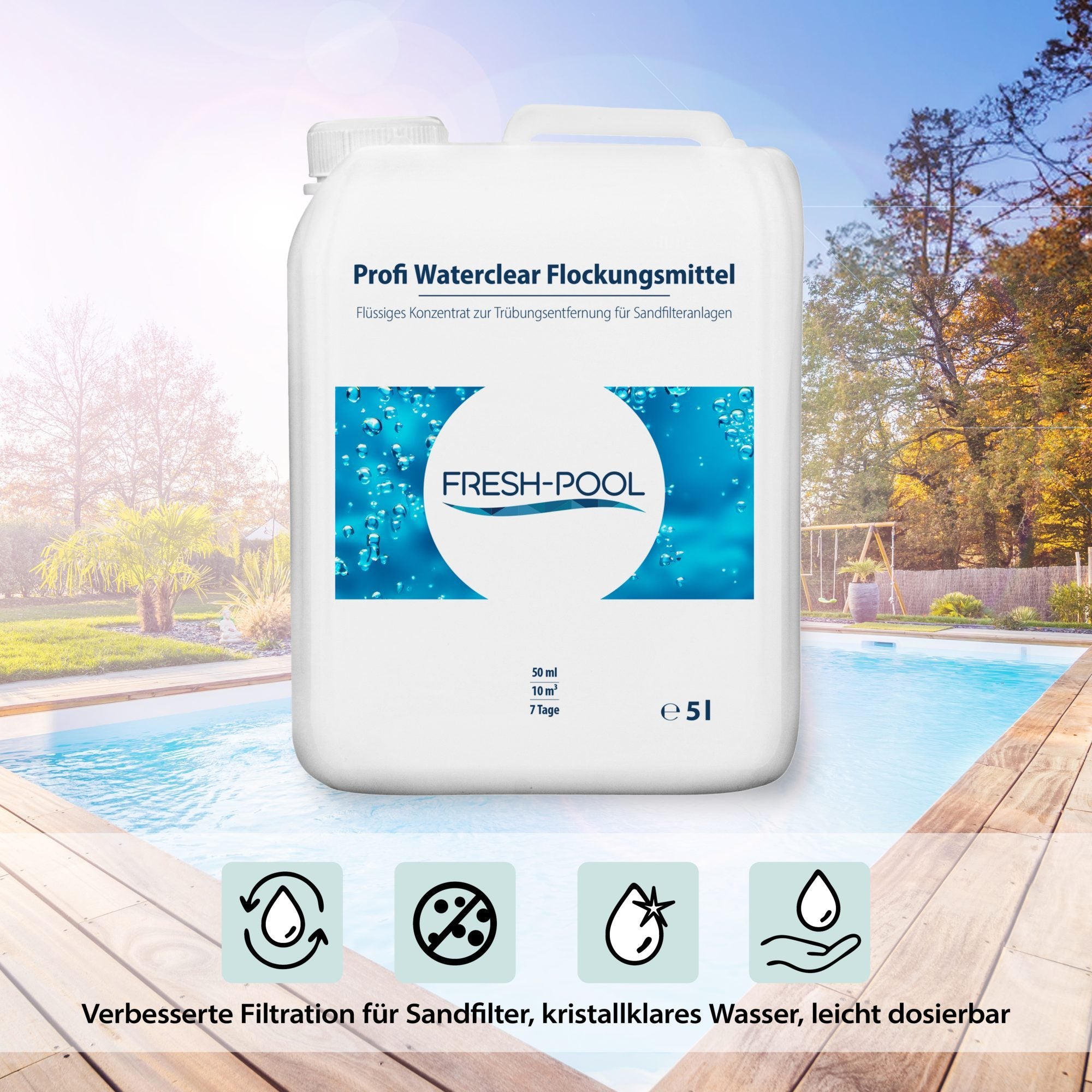 Fresh-Pool Profi Waterclear Flockungsmittel, 5l für Pool und den Pool – Detailansicht 10