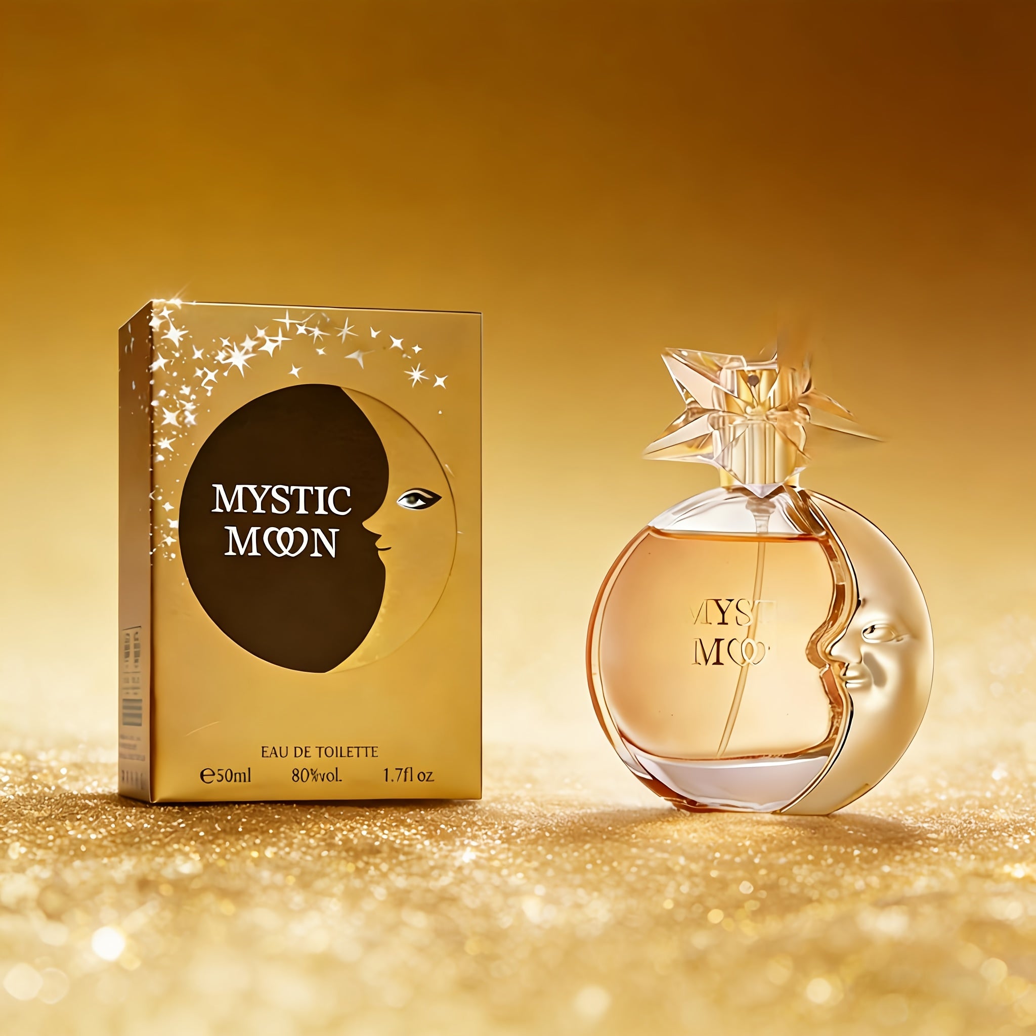 Funkelnder Stern Mond Damenparfüm EDP, Goldener Mond für Pflege zu Hause – Detailansicht 7