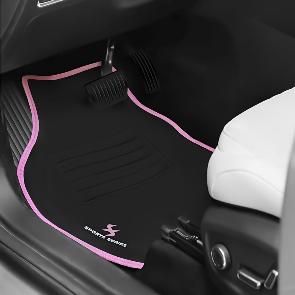 Fußmatten, Schwarz Rosa für Fahrzeug und unterwegs – Hauptansicht