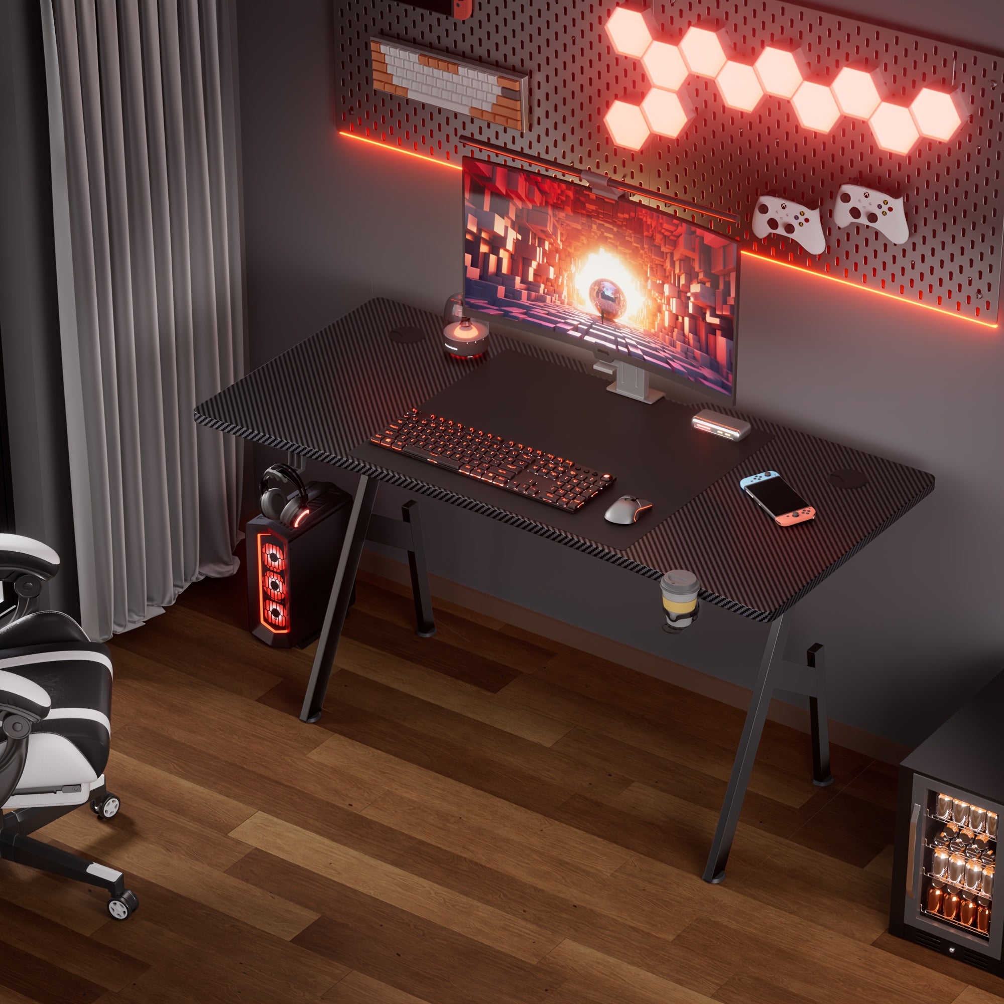 Gaming-Schreibtisch, 1 Stück für Arbeitszimmer und Homeoffice – Detailansicht 6