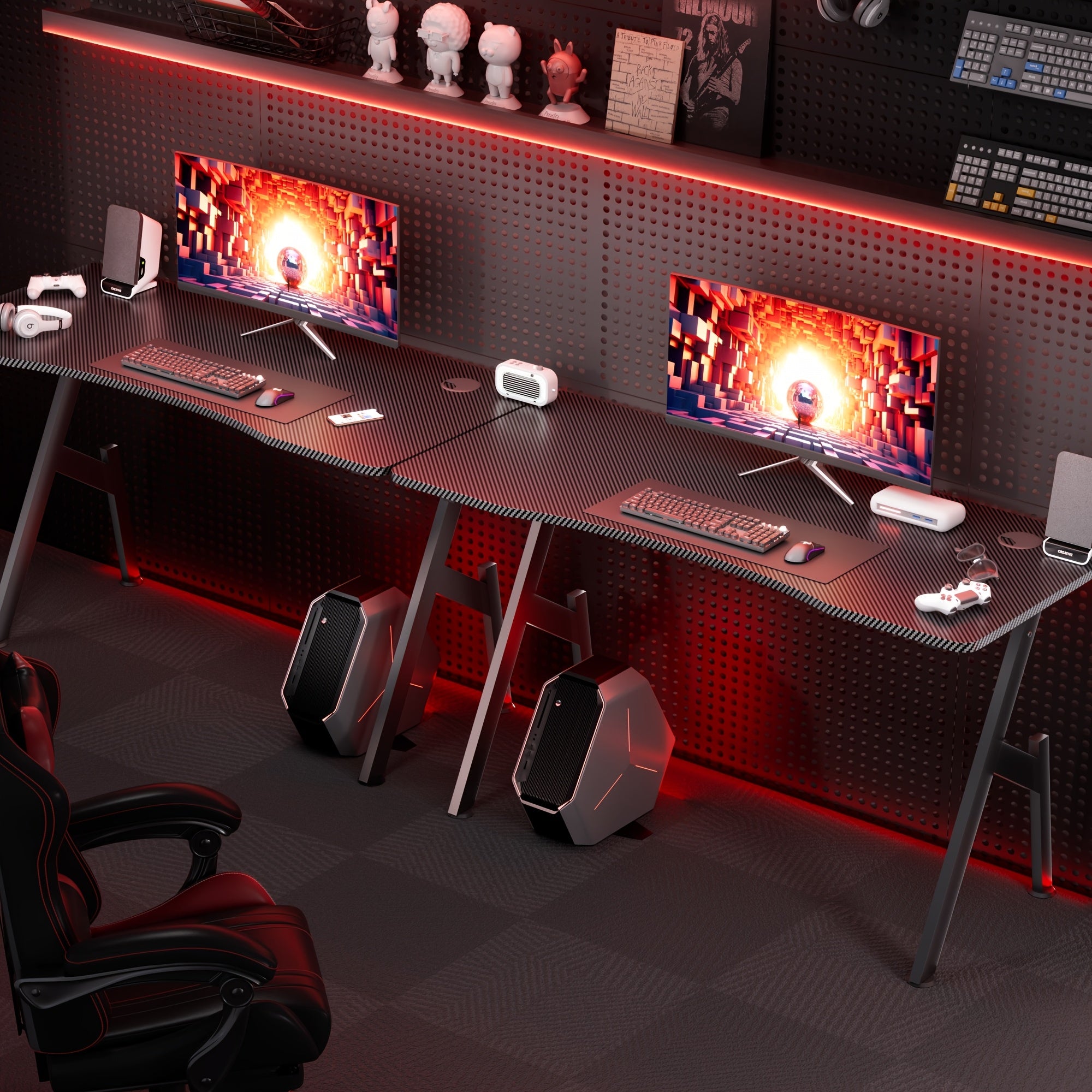 Gaming-Schreibtisch, 1 Stück für Arbeitszimmer und Homeoffice – Detailansicht 7