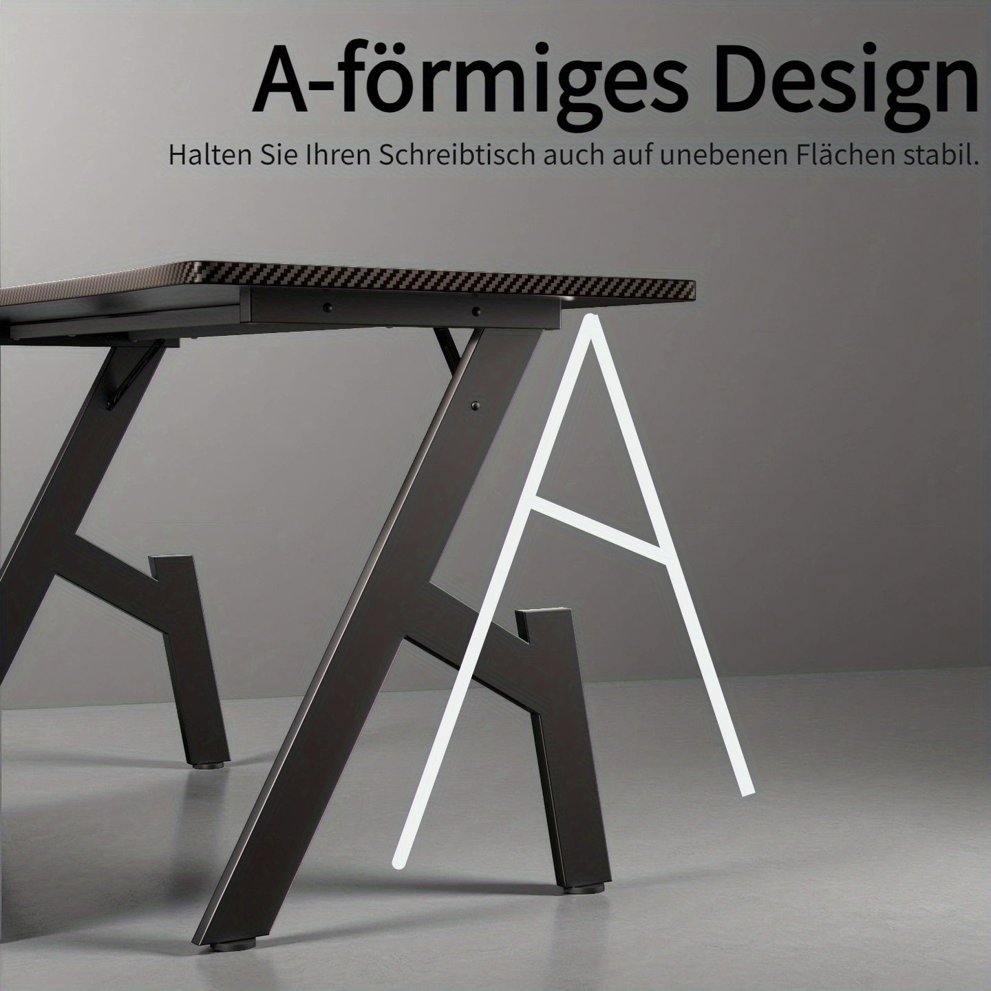 Gaming-Schreibtisch, 1 Stück für Arbeitszimmer und Homeoffice – Detailansicht 8