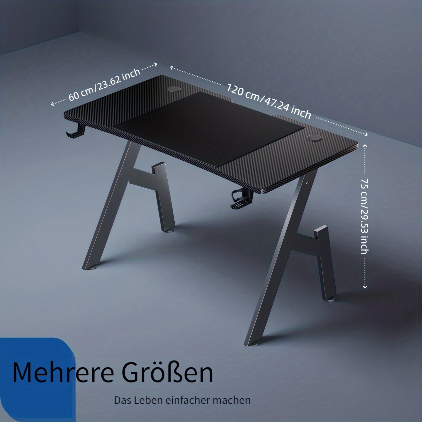 Gaming-Schreibtisch, 1 Stück für Arbeitszimmer und Homeoffice – Detailansicht 9