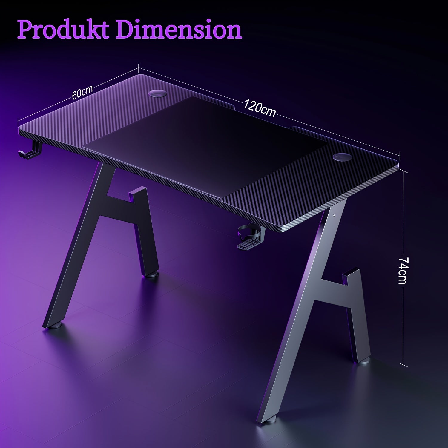 Gaming-Schreibtisch, 100 cm für Arbeitszimmer und Homeoffice – Detailansicht 4